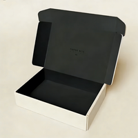 Boîte cadeau rigide de luxe personnalisée avec intérieur noir, emballage en papier recyclable pour cosmétiques, bijoux, bougies, cadeaux haut de gamme