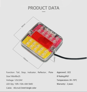 Nouveau <span class=keywords><strong>feu</strong></span> arrière combiné à LED 12V KS001B multifonction, <span class=keywords><strong>feu</strong></span> <span class=keywords><strong>stop</strong></span>, clignotant, éclairage de plaque d'immatriculation, réflecteur, homologué ECE - Product Image 5