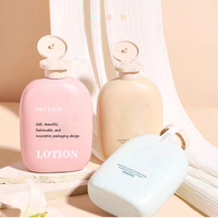 Custom 300ml HDPE Flat Soft Touch Plastic Body Wash Loción cosmética Flip Top Cap Botella