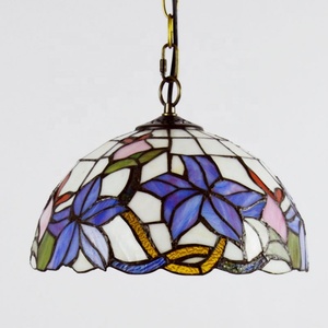 Lámpara Colgante LongHuiJing Tiffany de 12 Pulgadas, Ovalada, de Vidrio Teñido, con LED, Altura Ajustable, Luz Blanca Cálida, Base de Hierro, 360° de Iluminación - Product Image 5