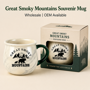 Tasse souvenir en céramique du Parc National des Grandes Montagnes Fumées d'Amérique, fabricant, usine, personnalisation OEM ODM - Product Image 1