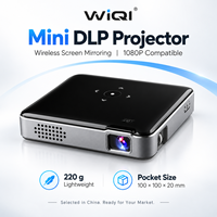 Mini projecteur DLP avec mise en miroir d'écran sans fil, compatible 1080P, batterie intégrée pour chambre à coucher, home cinéma, acheteurs en gros