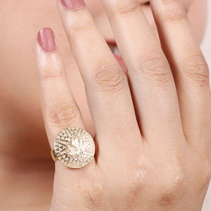 Design unique Belle bague en argent sterling 925 plaquée or Bague de lotus spirituel Plaqué or 18 carats - Product Image 2
