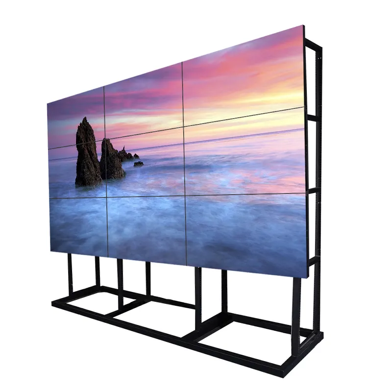 Imported original Korea lcd video wall with 3x3 video wall controller,wall mount rack, splitter
