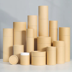 Boîte cadeau ronde en papier kraft en gros avec couvercle, boîtes d'emballage rondes en carton pour cadeaux, vêtements, cosmétiques - Product Image 1