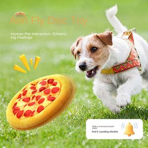 Peluche personalizado respetuoso con el medio ambiente divertido Squeak Pizza perro juguete entrenamiento interactivo mordedura resistente juguetes para mascotas lindo Corgi - Product Image 2