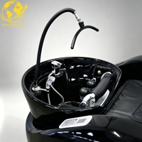 Table de lavage et de massage électrique réglable en cuir PU, style moderne, pour salon de beauté, spa, coiffure et manucure, avec circulation d'eau et vapeur