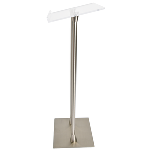 <span class=keywords><strong>Atril</strong></span> de Acrílico Transparente Personalizado con Doble Poste Metálico, Podio Minimalista para Iglesia, Aula, Sala de Conferencias, Boda - Product Image 4