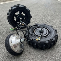 Moteur de moyeu tout-terrain à double entraînement de 9 pouces, 24V, 36V, 48V, 250W, 5 Nm, avec suspension, axe et pneus, adapté aux trottinettes électriques