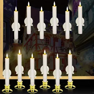 Fabricante Fornecedor de plástico LED vela de janela decoração nova bateria operar OEM igreja sem chama LED vela com ventosas