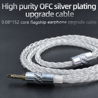 KZ 8 Core Argent plaqué Mise à niveau Câble pour écouteurs Cordon audio détachable 3.5mm 90-3