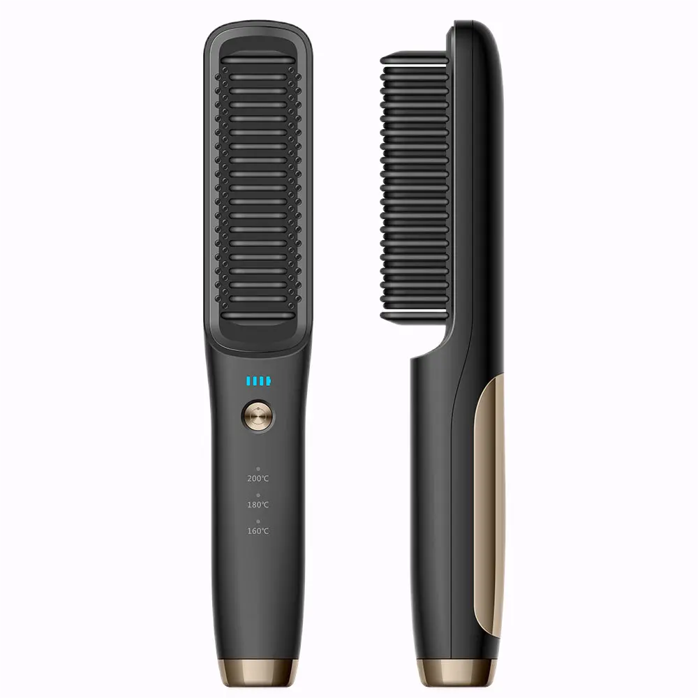 Peigne chauffant professionnel pour cheveux, lisseur pour perruques de cheveux pour femmes, brosse de lissage électrique, peigne de lissage sans fil