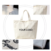 Sac en toile de coton réutilisable, sac de shopping personnalisé avec logo imprimé, sac de transport léger et durable, sac à main pour les voyages quotidiens et la vente au détail