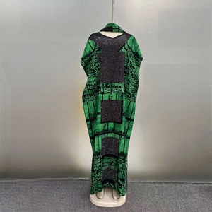 2025 nuova moda sciarpa di diamanti caldi largo Casual <span class=keywords><strong>etnico</strong></span> Bubu musulmano africano estate Abaya donna cotone abito <span class=keywords><strong>lungo</strong></span> - Product Image 4