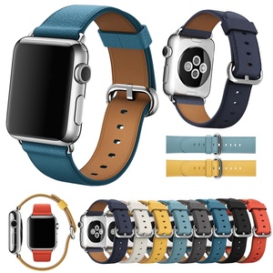 Sostituzione classica del <span class=keywords><strong>cinturino</strong></span> del <span class=keywords><strong>cinturino</strong></span> dell'orologio in vera <span class=keywords><strong>pelle</strong></span> per <span class=keywords><strong>apple</strong></span> watch iwatch series 8 ultra SE 7 6 5 4 3 2 1 - Product Image 1
