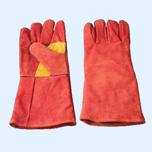 Gants de soudage flexibles à pouce droit en cuir de vachette croûte doré, doublés coton, 10,5 pouces, pas chers, marque HK, importés directement des États-Unis - Product Image 5