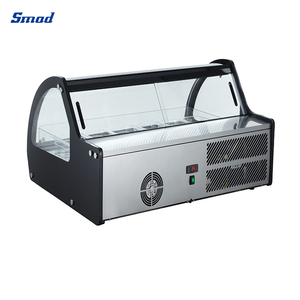 Smad Refrigerated Topping Rail with Glass Sneeze Guard Cover Ice Showcase for Dds-122wbr(d-1) Dds-122wbr(d-1) <b>Freezer</b> Ice - Product Image 5