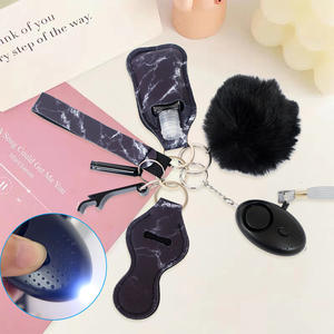 LLavero de metal de lujo para defensa <span class=keywords><strong>personal</strong></span> para niña y mujer, alarma de seguridad con sirena de autodefensa, venta al por mayor - Product Image 3