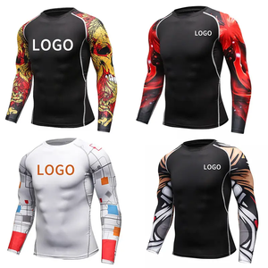 Venta al por mayor de calidad superior "MMA hombres UPF 50 + manga larga blanca Rash Guard para adultos ropa de artes marciales" - Product Image 5