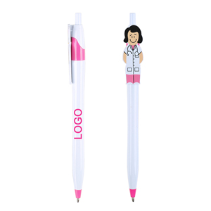Creative Male Doctor Female Nurse Cartoon Character Ballpoint <b>Pen</b> Promotional Popular Custom Logo Printing Advertising for Gift - Product Image 5
