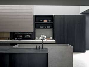 Armoires de cuisine modulaires personnalisées haut de gamme avec évier en acier inoxydable <span class=keywords><strong>et</strong></span> panneau en mélamine pour villa <span class=keywords><strong>et</strong></span> <span class=keywords><strong>appartement</strong></span> - Product Image 4