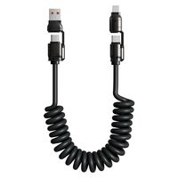 Kabel USB Pengisian Cepat 4 in 1 1240W Retractable Coiled Harga Murah Kabel Transfer Data Premium untuk Ponsel