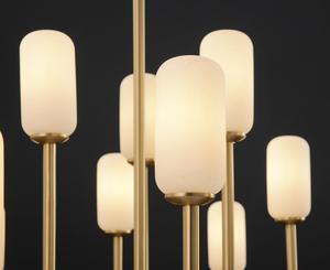 Lámpara Colgante Moderna LED con Forma de <span class=keywords><strong>Estambre</strong></span> de Flor, de Latón y Metal, para Techos Altos, Decoración de <span class=keywords><strong>Cristal</strong></span> para Habitaciones Medianas - Product Image 4