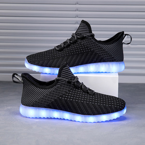 รองเท้าตาข่ายทรงสี่เหลี่ยม, รองเท้าเปล่งแสง LED, รองเท้าเรืองแสง, รองเท้ามะพร้าว, ไฟหลากสี, รองเท้ากีฬาอเนกประสงค์ - Product Image 1
