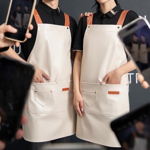 Bán buôn biểu tượng tùy chỉnh in PU mềm da BIB tay Tạp dề cho phục vụ làm việc quần áo - Product Image 4