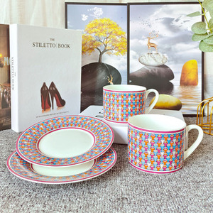 Hot Sale Nordic Luxury Pig Nose Pattern Ceramic Coffee <b>Cup</b> Saucer <b>Set</b> - Product Image 3