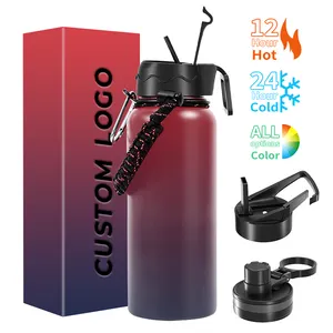 Factory Wholesale Customized Large Capacity Stainless Steel Double Wall Water Bottle With Braided Rope