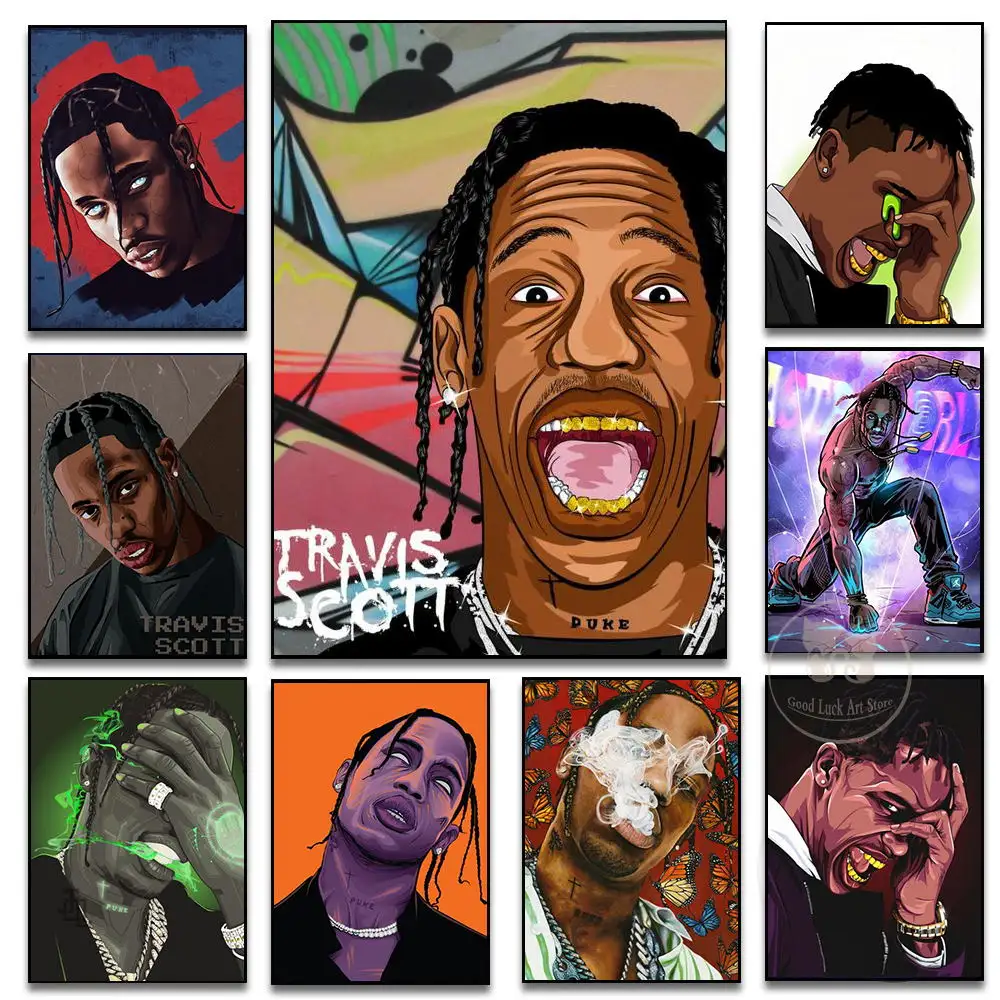 Home Decor Travis Scott whiteaper Abstract Prints Funny HD Pictures music wall art rapper poster