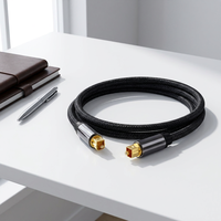 Câble audio numérique optique Toslink en nylon tressé OEM ODM avec connecteurs plaqués or 24 carats et coque métallique pour haut-parleurs et projecteurs (Mâle-Mâle)