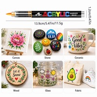 204 408 Couleurs Marqueurs Acryliques à Pointe Pinceau Peinture à Base d'Eau Couleurs Riches Pointe Flexible pour Art DIY sur Pierre Bois Verre Toile