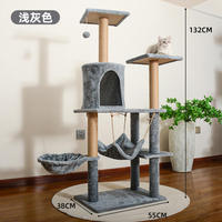 Arbre à chat multifonctionnel de qualité export, structure d'escalade stable pour chats avec poteaux à gratter en sisal pour plusieurs chats
