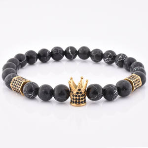 Bracelet en perles œil de tigre, perles en acier inoxydable avec diamant, haute qualité, livraison gratuite - Product Image 6