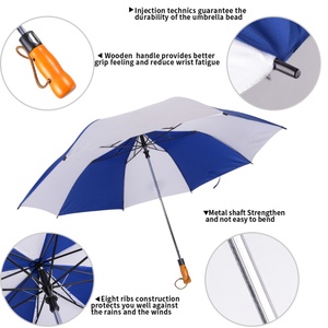 Wooden Handle Golf <b>Umbrella</b> Double Canopy OEM ODM <b>Windproof</b> Vented <b>Umbrella</b> with Custom logo <b>Windproof</b> <b>Umbrellas</b> Wholesale - Product Image 3