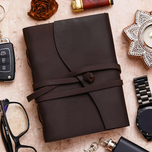 Plain Leather Journal with Wrap Strap Handmade <b>Blank</b> <b>Notebook</b>, Minimalist Travel Diary, Rustic Writing Journal - Product Image 1