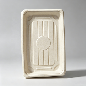 Plateau de barbecue jetable en bagasse rigide, forme ellipse, pour steak, viande, fruits de mer, huîtres, grillades, pique-nique, événements en plein air - Product Image 2