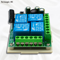 Module Récepteur Relais Sans Fil Universel Intelligent QD 4 Canaux 12V DC 433MHz, Courant Max 10A, pour Système Domotique Compatible Alexa