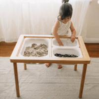 Table de jeu pour enfants avec sac de rangement puzzle pour enfants table sensorielle en bois combinaison de table trois en un