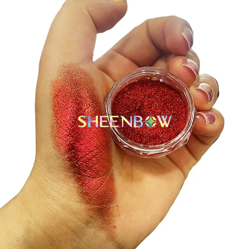 SheenbowMAKEUPアイグリッターレッドアイシャドウマキジャジェポーマヨールプライベートラベルレッドアイシャドウピグメント