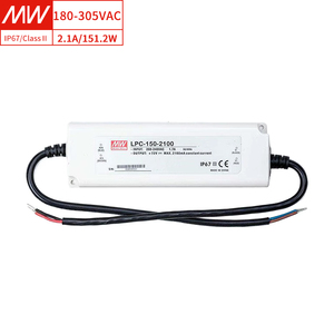 MEAN WELL LPC-150-2100 IP67 עמיד למים, יעילות של 90%, 36~<span class=keywords><strong>72V</strong></span> 2100mA, 150W ספק כוח LED זרם קבוע לתאורת חוץ - Product Image 1