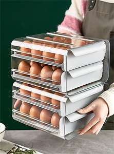 กล่องเก็บไข่ในตู้เย็น 2 ชั้น วัสดุเกรดอาหาร แบบถอดได้ 32 ช่อง วางซ้อนกันได้ ดีไซน์มินิมอล สำหรับห้องครัว - Product Image 3