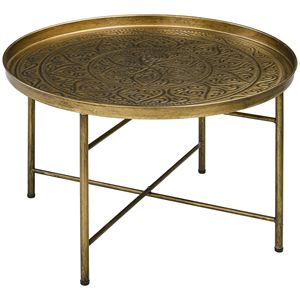 Db cho Hot Bán 24 \ "Vòng bảng bên cổ điển kim loại búa khay Top wabi-sabi thiết kế phong cách Vàng Bàn cà phê cho phòng khách - Product Image 1