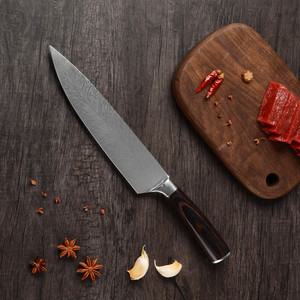 Xingye coltello da cucina 7Cr17Mov acciaio inossidabile ad alto tenore di carbonio Pakka manico in legno coltello da 8 pollici Chef da cucina con coperchio per coltelli - Product Image 2