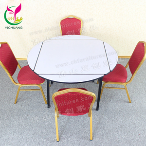Mesas Redondas Plegables de Madera Contrachapada de Diseño Dos en Uno para Decoración de Salones de Bodas y Banquetes YC-T06 - Product Image 6