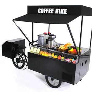 OEM Three Wheel Sale Cargo Coffee Cart Electric Bike Tricycle Coffee Juice Tricycle Ice Cream Bike With Freezer