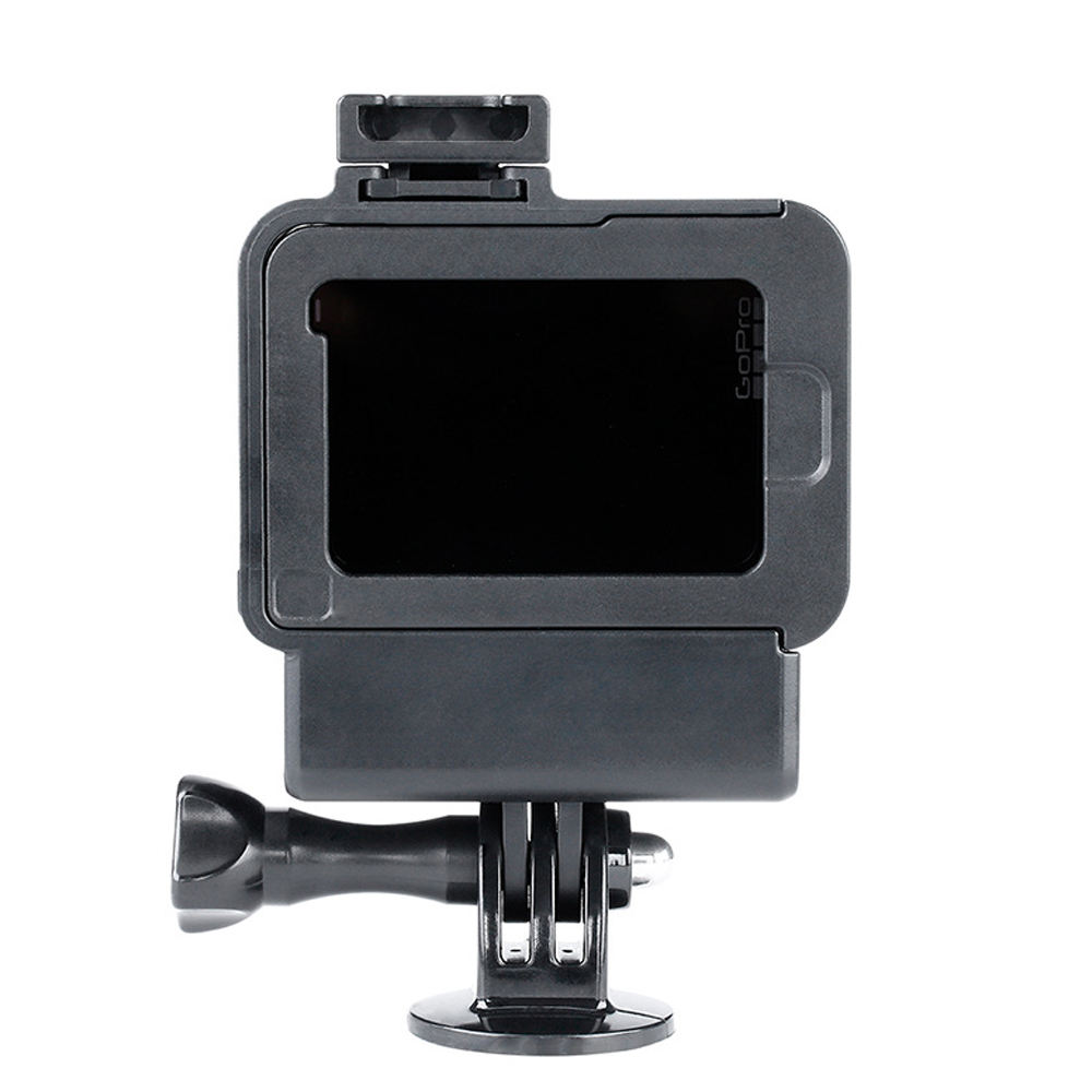 HONGDAK Action Camera Microphone Adapter Frame Black Housing Cover for GoPro 7 6 5 Action Camera Vlog Accessories