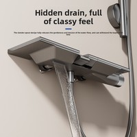 Robinet de douche mural hybride intelligent à LED en alliage d'aluminium, contrôle de température, touches de piano, design moderne et minimaliste, pour l'exportation